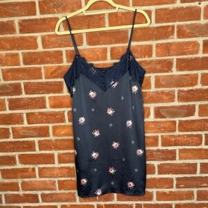 Abercrombie & Fitch navy floral slip dress